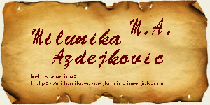 Milunika Azdejković vizit kartica